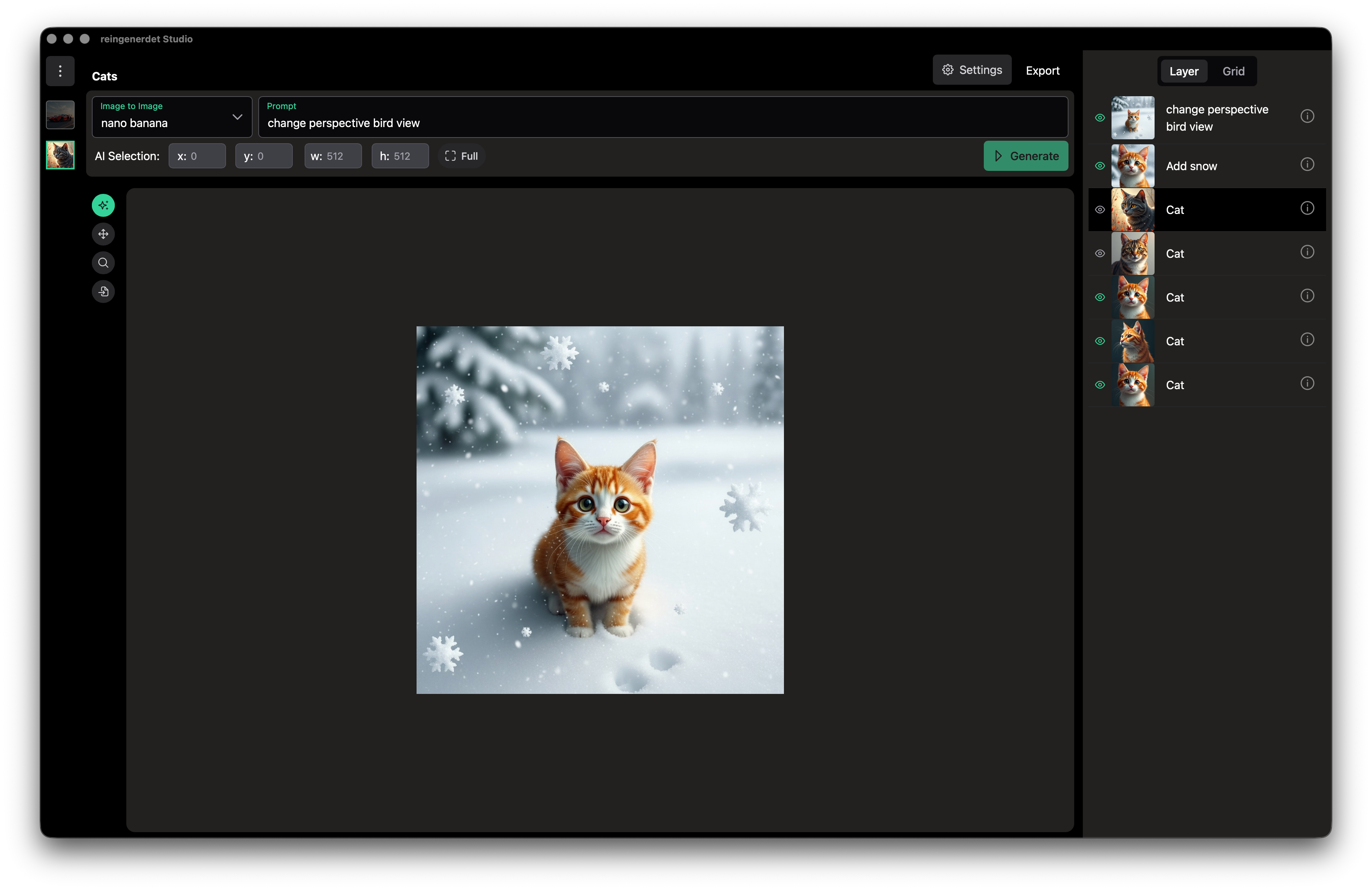 Change perspective with AI edit