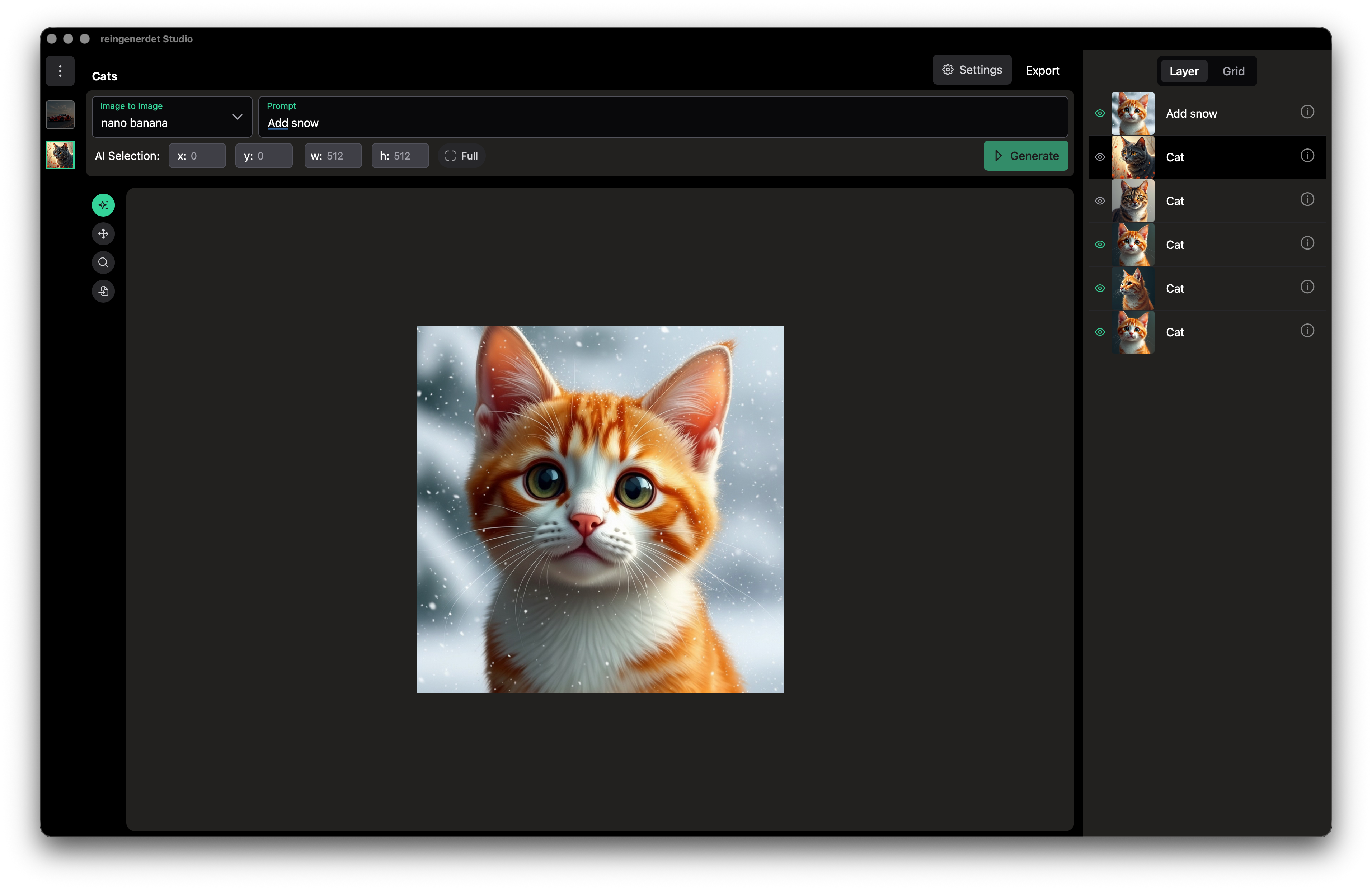 Add snow effect with AI edit